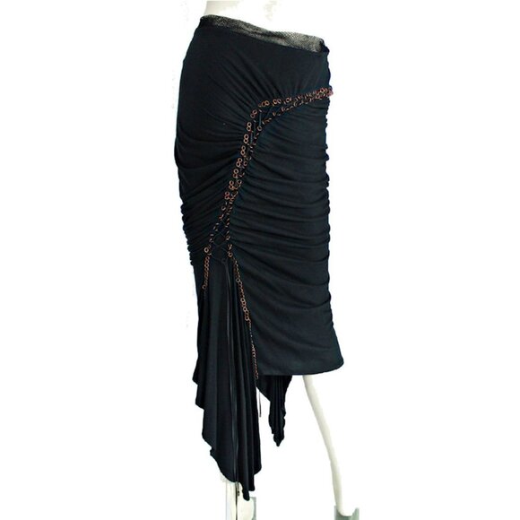 ALEXANDER McQUEEN Vintage 2002 A/W Runway Supercalifragilistic Lace Up Skirt - Picture 5 of 12